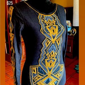 Free People embroidered long sleeve dress